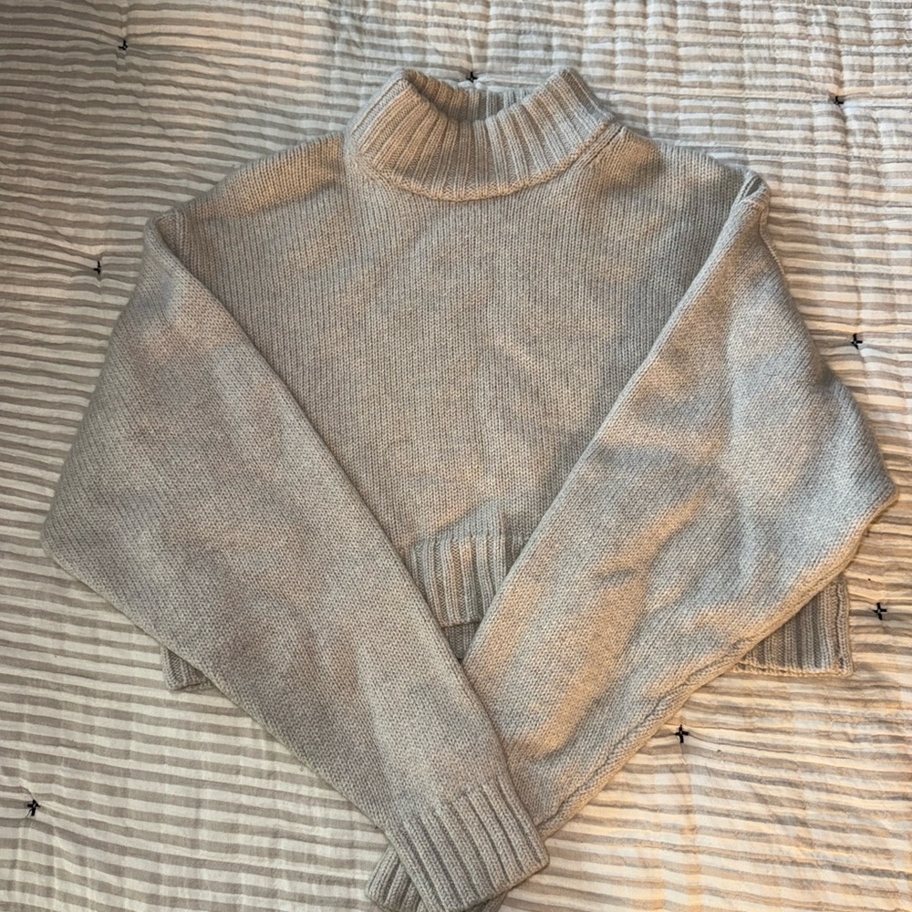 Wilfred Cream Turtleneck Cropped Sweater